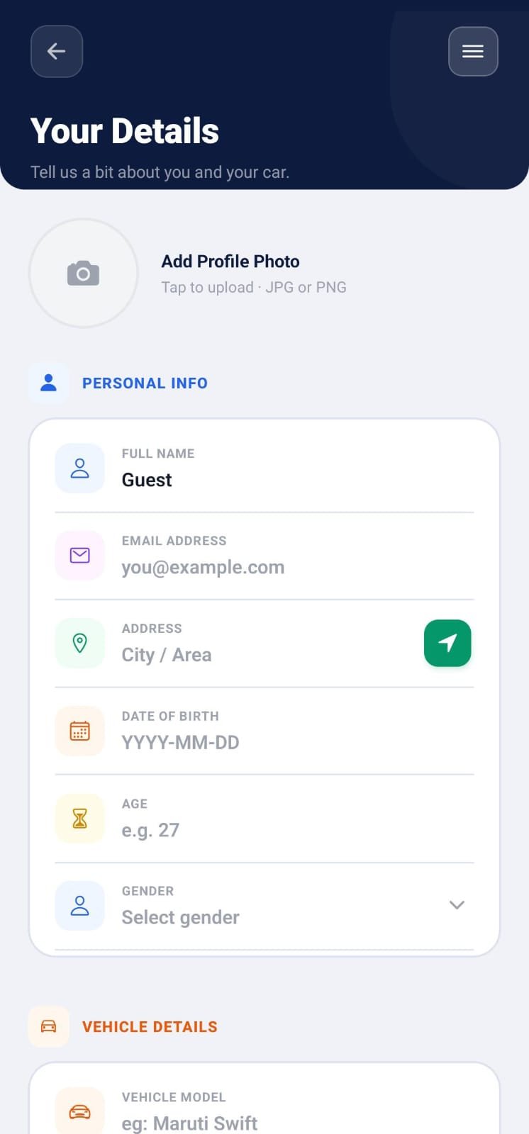 Service Request Screen